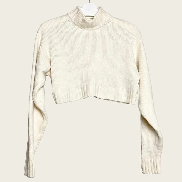 Aritzia Wilfred Free Cropped Mock Neck Merino Wool Sweater - Picture 8 of 8